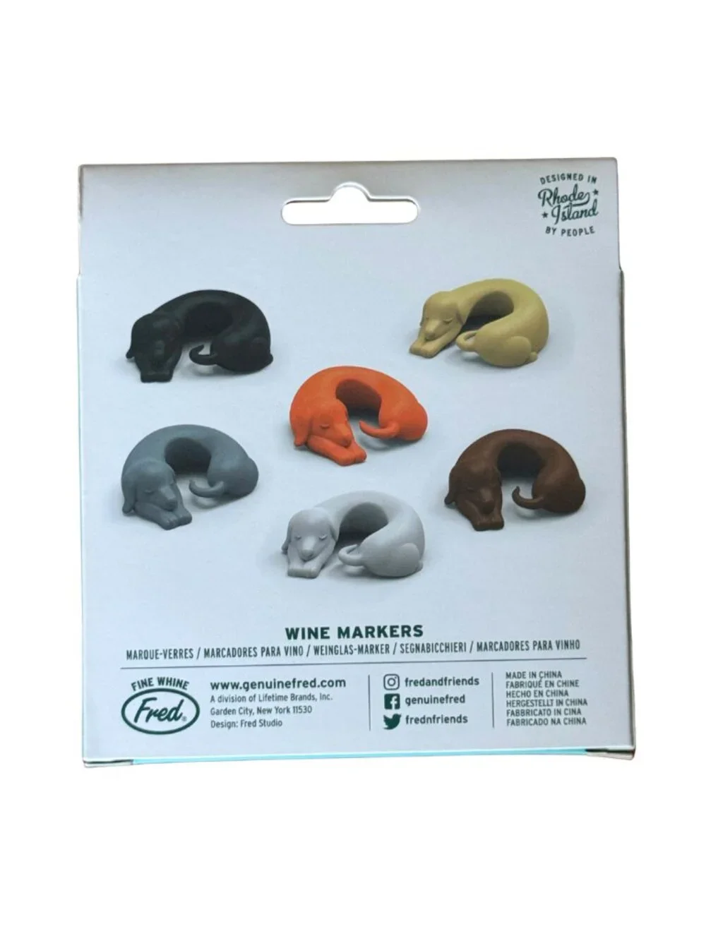 Fred WINER DOGS Dachshund Dog Drink Markers Set of 6 NWT